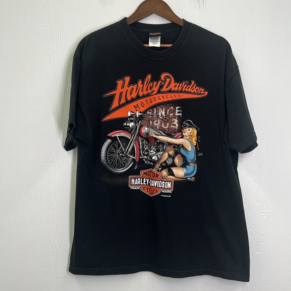 Harley Davidson - 2009 Slidell Louisiana Biker Babe Motorcycle Graphic T XL - Picture 6 of 10